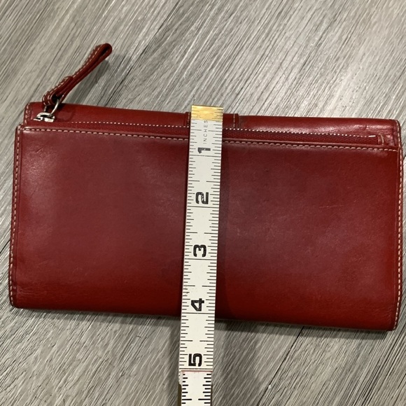Coach Hamiltonian Trifold Red Leather Wallet - Picture 6 of 12